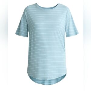 Time and Tru Sky Blue Striped Short Sleeve Tee